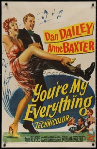 5d1252 YOU'RE MY EVERYTHING 1sh 1949 full-length art of Dan Dailey & Anne Baxter dancing!