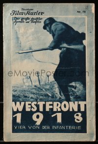 5f0229 WESTFRONT 1918 Austrian program 1930 G.W. Pabst anti-war classic, different WWI images!
