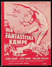 5f0235 AMAZING COLOSSAL MAN Danish program 1959 Bert I. Gordon, different art of the giant monster!