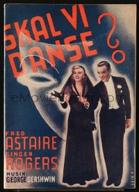 5f0308 SHALL WE DANCE Danish program 1937 Erik F. art of Astaire & Rogers, Gershwin tribute!