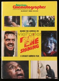 5f1269 AMERICAN CINEMATOGRAPHER magazine August 1980 behind the cameras on Kubrick's The Shining!