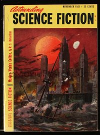 5f0632 ASTOUNDING SCIENCE FICTION magazine November 1951 cool cover art by Chesley Bonestell!