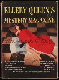 5f0678 ELLERY QUEEN'S MYSTERY MAGAZINE digest magazine January 1953 Bettie Page on the cover!