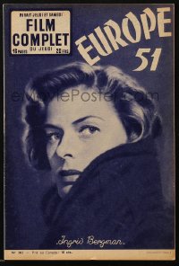 5f0540 EUROPA '51 Film Complet French magazine July 9, 1953 great cover portrait of Ingrid Bergman!