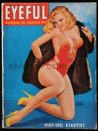 5f0687 EYEFUL magazine February 1947 sexy high heel beauty pin-up cover art by Peter Driben!