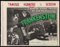 5f0695 FAMOUS HORRORS OF THE SCREEN vol 1 no 1 magazine 1958 stills from all Frankenstein movies!
