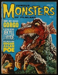 5f1319 FAMOUS MONSTERS OF FILMLAND #11 magazine April 1961 Basil Gogos art of Gorgo!