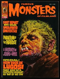 5f1408 FAMOUS MONSTERS OF FILMLAND #115 magazine April 1975 Basil Gogos cover art of Wolf Man!