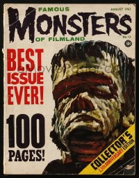 5f1320 FAMOUS MONSTERS OF FILMLAND #13 magazine August 1961 art of Chaney as Frankenstein!