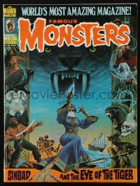 5f1427 FAMOUS MONSTERS OF FILMLAND #136 magazine Aug 1977 Lettick art for Sinbad & Eye of the Tiger!