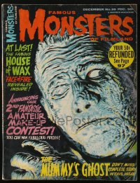 5f1334 FAMOUS MONSTERS OF FILMLAND #36 magazine December 1965 Vic Prezio cover art of Mummy's Ghost!
