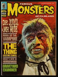 5f1357 FAMOUS MONSTERS OF FILMLAND #62 magazine February 1970 Gogos art of Dr. Jekyll & Mr. Hyde!