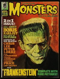 5f1351 FAMOUS MONSTERS OF FILMLAND #56 magazine July 1969 Basil Gogos art of Karloff as Frankenstein!