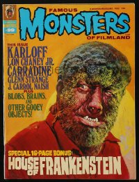 5f1384 FAMOUS MONSTERS OF FILMLAND #99 magazine July 1973 Basil Gogos cover art of the Wolf Man!
