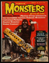 5f1330 FAMOUS MONSTERS OF FILMLAND #32 magazine Mar 1965 cool fan-made model of King Kong rampaging!