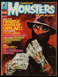 5f1358 FAMOUS MONSTERS OF FILMLAND #63 magazine March 1970 Gogos art of The Fiendish Hands of Orlac!