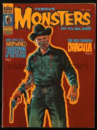 5f1400 FAMOUS MONSTERS OF FILMLAND #107 magazine May 1974 art of robot Yul Brynner in Westworld!