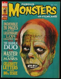5f1396 FAMOUS MONSTERS OF FILMLAND #102 magazine October 1973 20 pages on legendary Lon Chaney Sr.!
