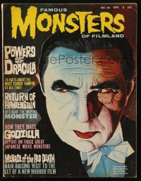5f1328 FAMOUS MONSTERS OF FILMLAND #30 magazine Sep 1964 Russ Jones art of Bela Lugosi as Dracula!