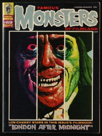 5f1364 FAMOUS MONSTERS OF FILMLAND #69 magazine Sep 1970 Gogos art of Chaney in London After Midnight!
