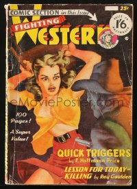 5f0705 FIGHTING WESTERN magazine November 1949 sexy cover art by Joseph Szokoli, Lariat Lucy comic!