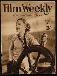 5f0593 FILM WEEKLY English magazine July 22, 1932 pretty Wynne Gibson at ship's wheel!