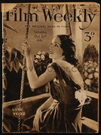 5f0588 FILM WEEKLY English magazine October 31, 1931 Lupe Velez holding rope on the cover!