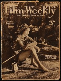 5f0587 FILM WEEKLY English magazine September 26, 1931 tomboy Dorothy Jordan with fishing pole!