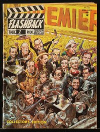 5f0710 FLASHBACK #1 magazine April 1972 great cover art of Hollywood stars by Jack Davis!