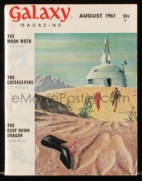 5f1243 GALAXY SCIENCE FICTION magazine August 1961 cover art man looking for missing woman by EMSH!