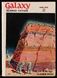 5f1234 GALAXY SCIENCE FICTION magazine June 1951 cool dinosaur alien cover art by EMSH!