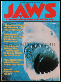 5f0569 JAWS English magazine 1975 shocking photos of sharks & victims, behind the scenes, rare!