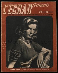 5f0543 L'ECRAN French magazine November 26, 1946 great cover portrait of sexy Lauren Bacall!