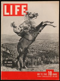 5f1283 LIFE MAGAZINE magazine July 12, 1943 cover portrait of Roy Rogers & Trigger by Sanders!