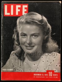 5f1288 LIFE MAGAZINE magazine November 12, 1945 Ingrid Bergman's three big pictures that year!