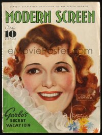 5f1102 MODERN SCREEN magazine October 1934 great cover art of Janet Gaynor by Rolf Armstrong!