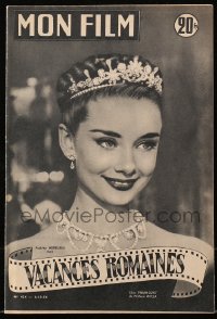 5f0564 MON FILM French magazine October 6, 1954 beautiful Audrey Hepburn in Roman Holiday!