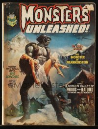 5f0794 MONSTERS UNLEASHED magazine September 1973 great Frankenstein cover art by Boris Vallejo!