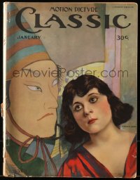 5f0797 MOTION PICTURE CLASSIC magazine January 1921 cool cover art of Theda Bara by Leo Sielke Jr.!