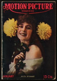 5f1117 MOTION PICTURE magazine January 1915 great cover portrait of pretty Anita Stewart!