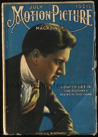 5f1121 MOTION PICTURE magazine July 1916 great cover art of Carlyle Blackwell by Leo Sielke Jr.!