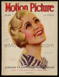 5f1142 MOTION PICTURE magazine June 1931 art of Laura La Plante by Marland Stone, Bennett & Garbo!