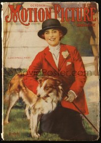 5f1124 MOTION PICTURE magazine October 1917 cover art of Clara Kimball Young by Leo Sielke Jr.!