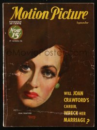 5f1143 MOTION PICTURE magazine September 1932 great cover art of Joan Crawford by Marland Stone!