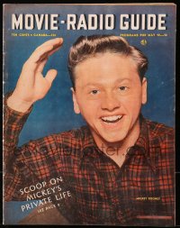 5f0805 MOVIE & RADIO GUIDE magazine May 10, 1941 Mickey Rooney's private life, cover by Jack Albin!