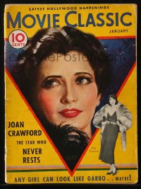 5f0810 MOVIE CLASSIC magazine January 1933 Marland Stone art of beautifu Kay Francis + photo!