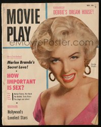 5f0823 MOVIE PLAY magazine November 1955 Marilyn Monroe & others tell how important sex is!
