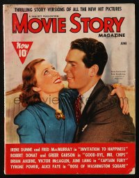 5f1156 MOVIE STORY magazine June 1939 Irene Dunne & Fred MacMurray in Invitation to Happiness!