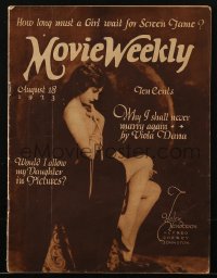 5f1177 MOVIE WEEKLY magazine August 18, 1923 Helen Henderson cover by Alfred Cheney Johnston!