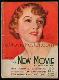 5f0841 NEW MOVIE MAGAZINE magazine July 1932 cover art of Helen Hayes by McClelland Barclay!